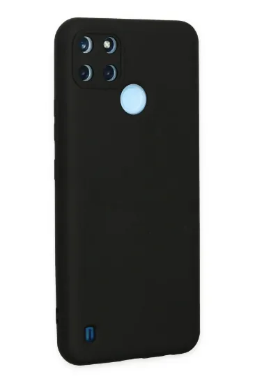 Newface Realme C25Y Kılıf Nano içi Kadife Silikon - Siyah resmi