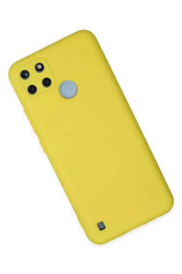 Newface Realme C25Y Kılıf Nano içi Kadife Silikon - Sarı resmi