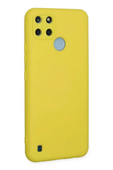 Newface Realme C25Y Kılıf Nano içi Kadife Silikon - Sarı resmi
