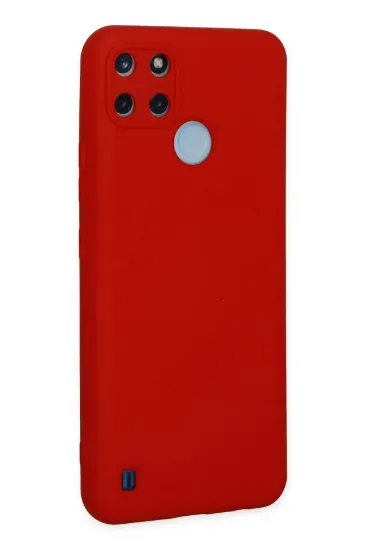 Newface Realme C25Y Kılıf Nano içi Kadife Silikon - Kırmızı resmi
