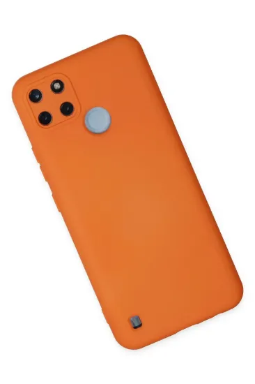 Newface Realme C25Y Kılıf Nano içi Kadife Silikon - Turuncu resmi