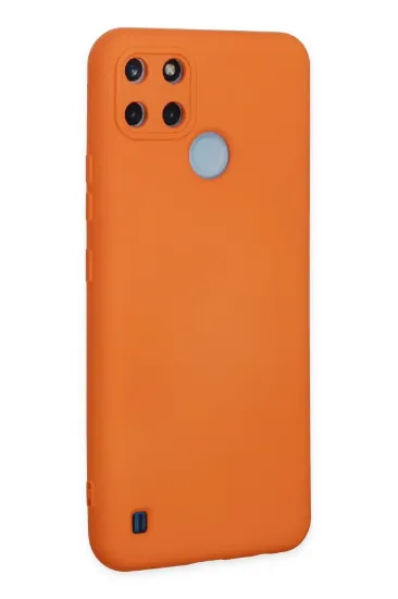 Newface Realme C25Y Kılıf Nano içi Kadife Silikon - Turuncu resmi
