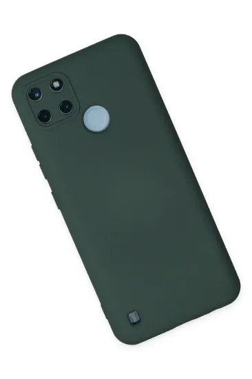 Newface Realme C25Y Kılıf Nano içi Kadife Silikon - Koyu Yeşil resmi