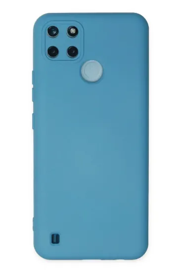 Newface Realme C25Y Kılıf Nano içi Kadife Silikon - Mavi resmi