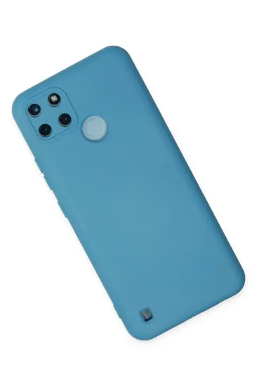Newface Realme C25Y Kılıf Nano içi Kadife Silikon - Mavi resmi