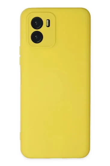 Newface Vivo Y15S Kılıf Nano içi Kadife Silikon - Sarı resmi