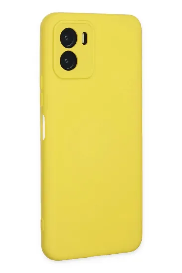 Newface Vivo Y15S Kılıf Nano içi Kadife Silikon - Sarı resmi