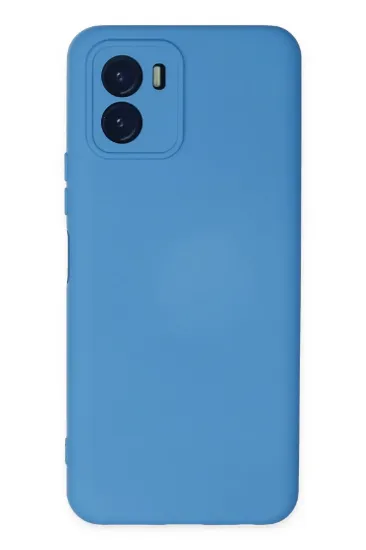 Newface Vivo Y15S Kılıf Nano içi Kadife Silikon - Mavi resmi