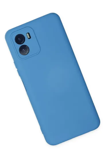 Newface Vivo Y15S Kılıf Nano içi Kadife Silikon - Mavi resmi