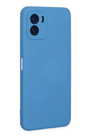 Newface Vivo Y15S Kılıf Nano içi Kadife Silikon - Mavi resmi