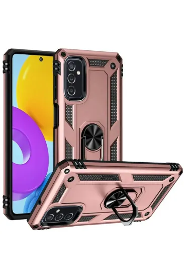 Newface Samsung Galaxy M52 5G Kılıf Sofya Yüzüklü Silikon Kapak - Rose resmi