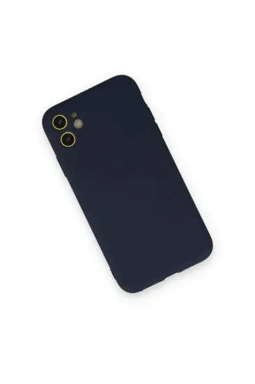 Newface iPhone 12 Mini Kılıf Nano içi Kadife Silikon - Lacivert resmi