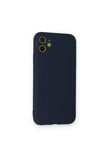 Newface iPhone 12 Mini Kılıf Nano içi Kadife Silikon - Lacivert resmi
