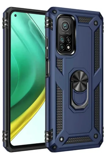 Newface Xiaomi Mi 10T Pro Kılıf Sofya Yüzüklü Silikon Kapak - Lacivert resmi