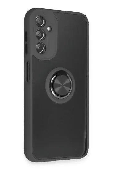 Newface Samsung Galaxy A14 4G Kılıf Montreal Yüzüklü Silikon Kapak - Siyah resmi