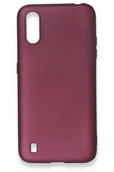 Newface Samsung Galaxy A01 Kılıf First Silikon - Mürdüm resmi