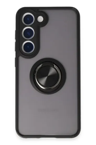 Newface Samsung Galaxy S23 Kılıf Montreal Yüzüklü Silikon Kapak - Siyah resmi