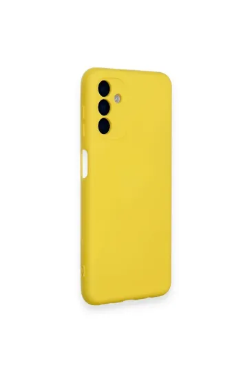 Newface Samsung Galaxy A14 4G Kılıf Nano içi Kadife Silikon - Sarı resmi
