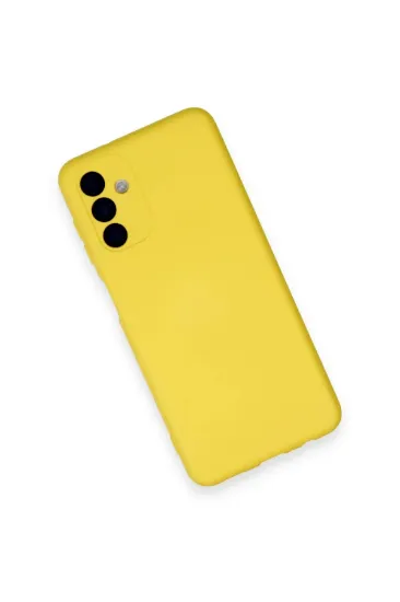 Newface Samsung Galaxy A14 4G Kılıf Nano içi Kadife Silikon - Sarı resmi