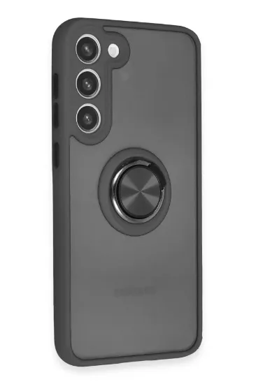 Newface Samsung Galaxy S23 Plus Kılıf Montreal Yüzüklü Silikon Kapak - Siyah resmi