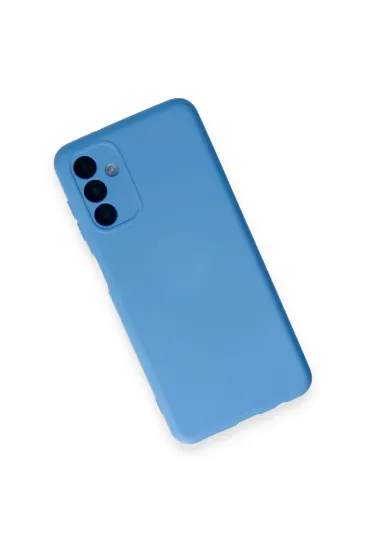 Newface Samsung Galaxy A14 4G Kılıf Nano içi Kadife Silikon - Mavi resmi