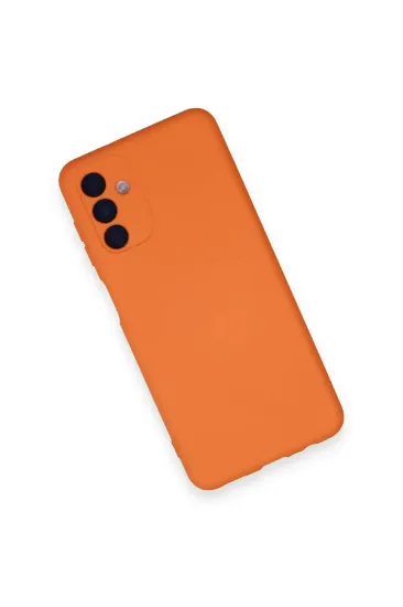 Newface Samsung Galaxy A14 4G Kılıf Nano içi Kadife Silikon - Turuncu resmi
