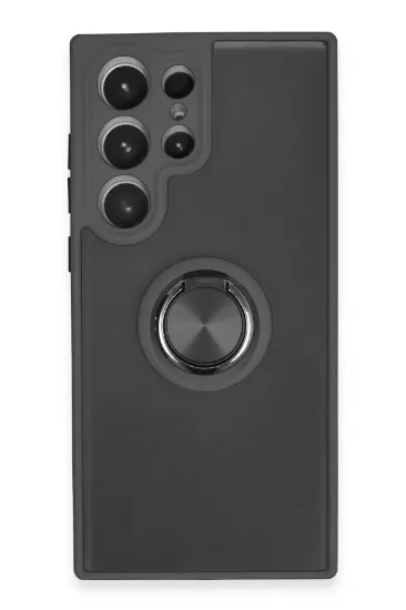 Newface Samsung Galaxy S23 Ultra Kılıf Montreal Yüzüklü Silikon Kapak - Siyah resmi