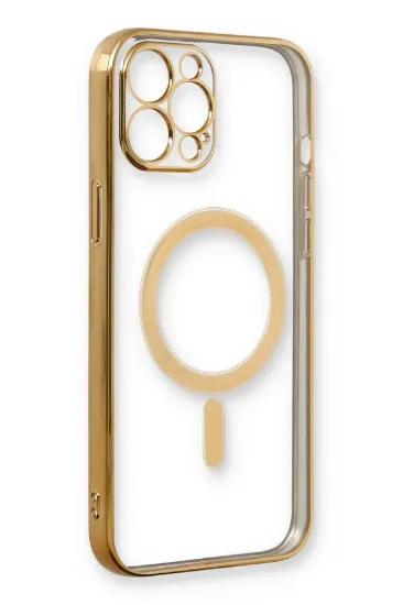 Newface iPhone 12 Pro Kılıf Magneticsafe Lazer Silikon - Gold resmi
