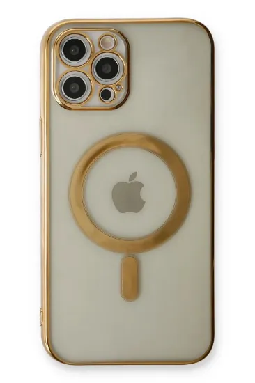 Newface iPhone 12 Pro Kılıf Magneticsafe Lazer Silikon - Gold resmi
