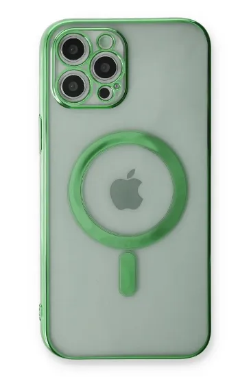 Newface iPhone 12 Pro Kılıf Magneticsafe Lazer Silikon - Haki Yeşil resmi