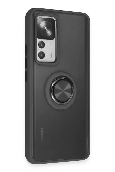 Newface Xiaomi Mi 12T Pro Kılıf Montreal Yüzüklü Silikon Kapak - Siyah resmi