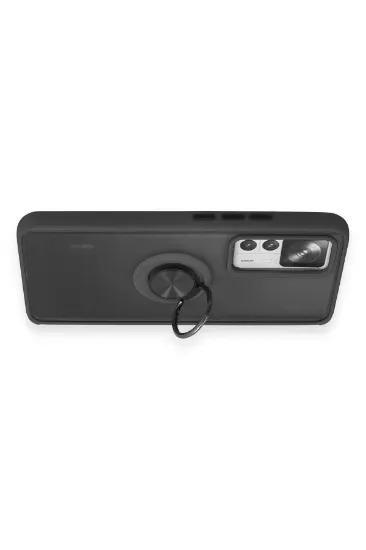 Newface Xiaomi Mi 12T Pro Kılıf Montreal Yüzüklü Silikon Kapak - Siyah resmi