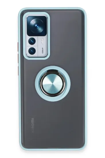 Newface Xiaomi Mi 12T Pro Kılıf Montreal Yüzüklü Silikon Kapak - Buz Mavi resmi