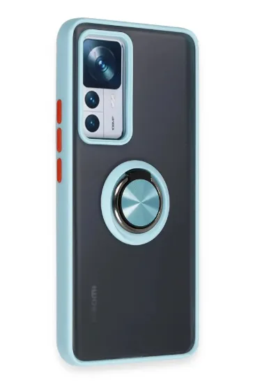 Newface Xiaomi Mi 12T Pro Kılıf Montreal Yüzüklü Silikon Kapak - Buz Mavi resmi