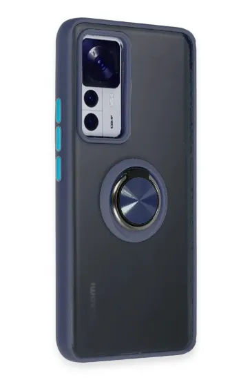 Newface Xiaomi Mi 12T Pro Kılıf Montreal Yüzüklü Silikon Kapak - Lacivert resmi