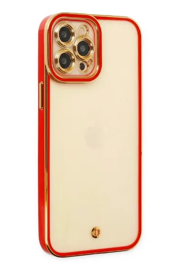 Newface iPhone 12 Pro Kılıf Liva Lens Silikon - Kırmızı resmi