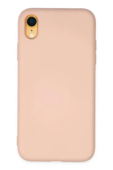 Newface iPhone XR Kılıf Nano içi Kadife Silikon - Pudra resmi