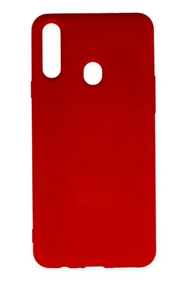 Newface Samsung Galaxy A20S Kılıf Nano içi Kadife Silikon - Kırmızı resmi