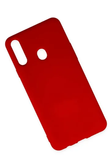 Newface Samsung Galaxy A20S Kılıf Nano içi Kadife Silikon - Kırmızı resmi