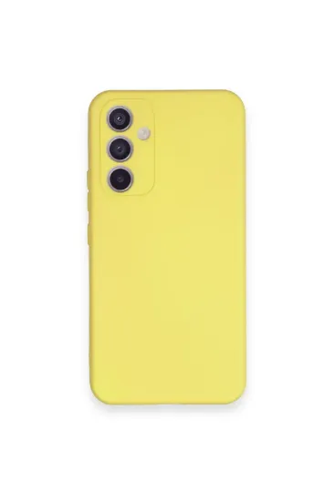 Newface Samsung Galaxy A54 5G Kılıf Nano içi Kadife Silikon - Sarı resmi