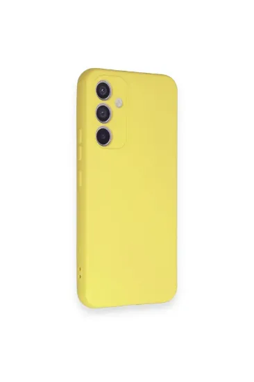 Newface Samsung Galaxy A54 5G Kılıf Nano içi Kadife Silikon - Sarı resmi