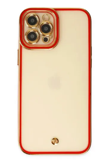 Newface iPhone 12 Pro Max Kılıf Liva Lens Silikon - Kırmızı resmi