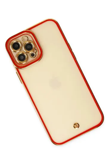 Newface iPhone 12 Pro Max Kılıf Liva Lens Silikon - Kırmızı resmi