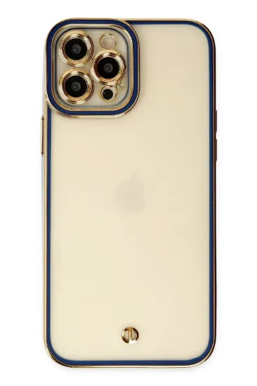 Newface iPhone 12 Pro Max Kılıf Liva Lens Silikon - Mavi resmi