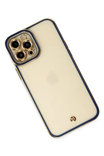 Newface iPhone 12 Pro Max Kılıf Liva Lens Silikon - Mavi resmi