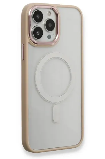 Newface iPhone 13 Pro Max Kılıf Room Magneticsafe Silikon - Pudra resmi