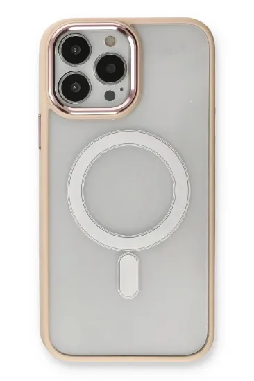 Newface iPhone 13 Pro Max Kılıf Room Magneticsafe Silikon - Pudra resmi