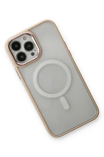 Newface iPhone 13 Pro Max Kılıf Room Magneticsafe Silikon - Pudra resmi