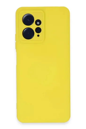 Newface Xiaomi Redmi Note 12 4G Kılıf Nano içi Kadife Silikon - Sarı resmi