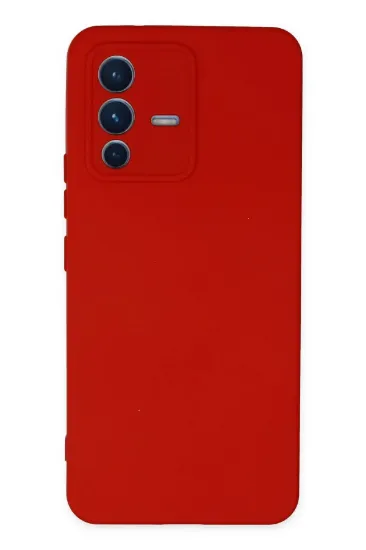 Newface Vivo V23 5G Kılıf Nano içi Kadife Silikon - Kırmızı resmi